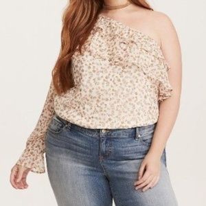 NWOT Torrid Floral Print Chiffon Ruffled Top